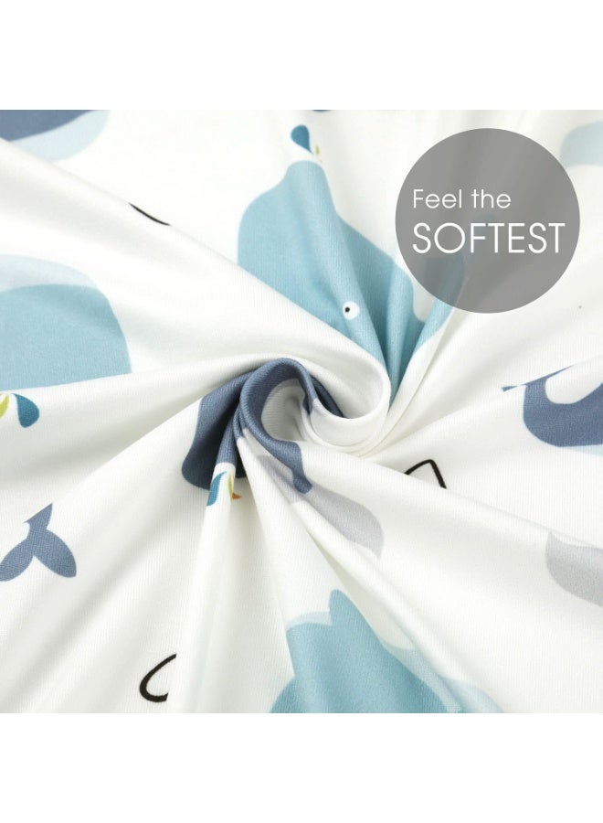 Bukela 2 Pcs Super Soft Elastic Baby Bassinet Sheets, Cute Whale Pattern Universal Mattress Cover For Moses Basket, Oval & Rectangle Crib Mattress - Image 5